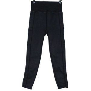 Ododos Leggings M/L Cropped crop Gray High Waist Yoga Tummy Control Non-See-Thru